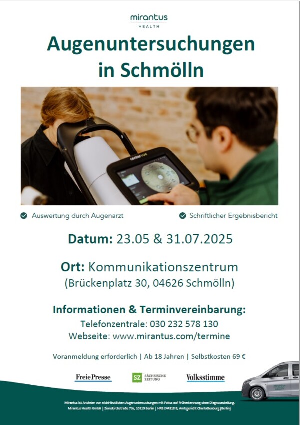 Plakat Miranthus Health im Mai und Juli