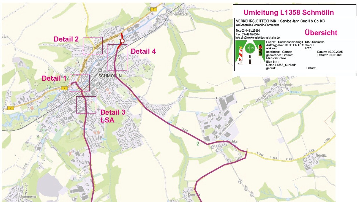 Sperrung B7 - Umleitungsplan