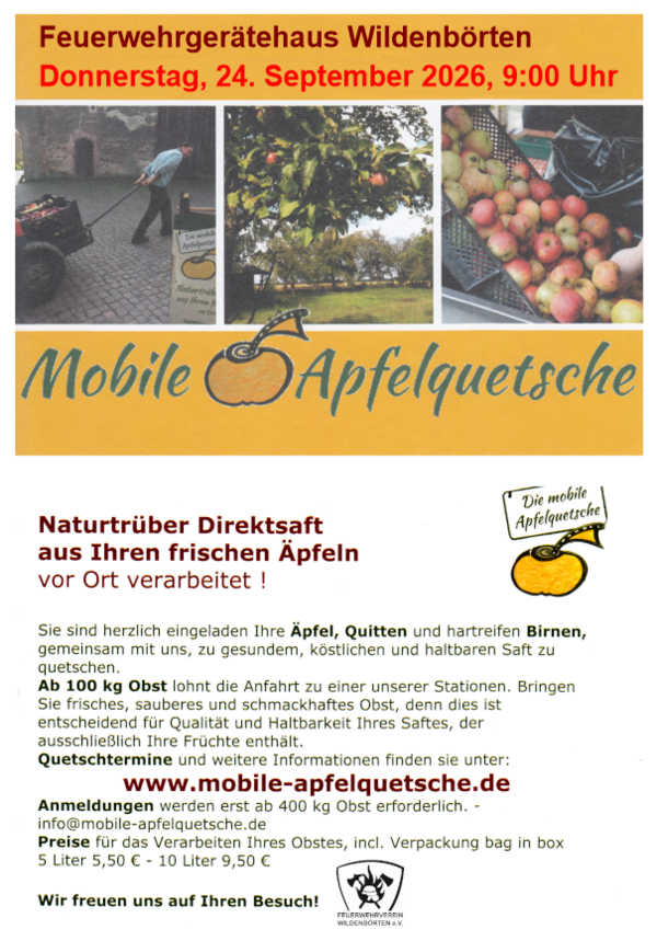 Mobile Apfelquetsche - Plakat