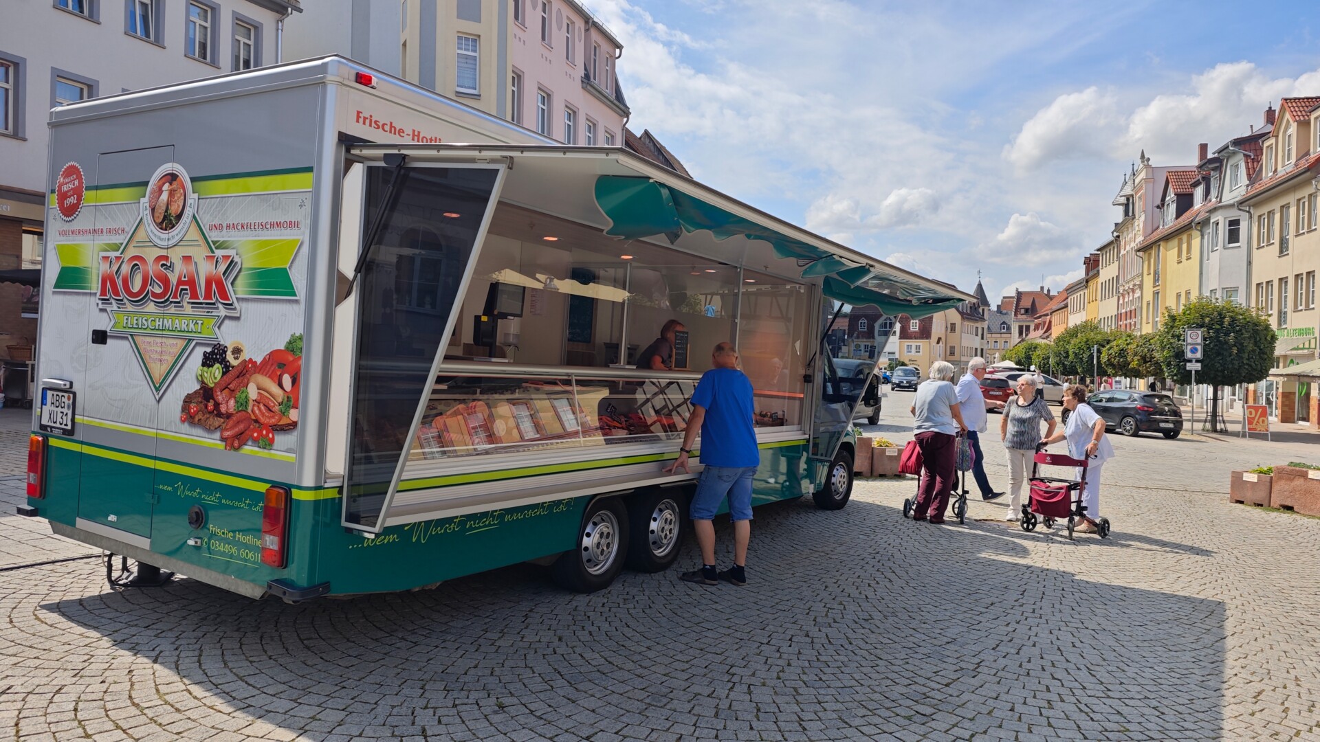 Der Imbiss von Fleischerei Kosak Zu sehen ist der Imbisswagen von der Fleischerei Kosak