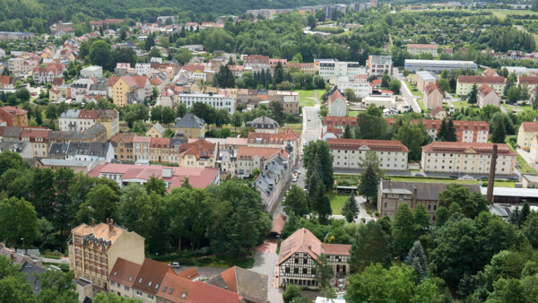 Blick über Schmölln aus der Vogelperspektive 