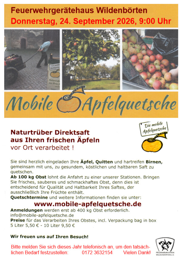 Mobile Apfelquetsche - Plakat