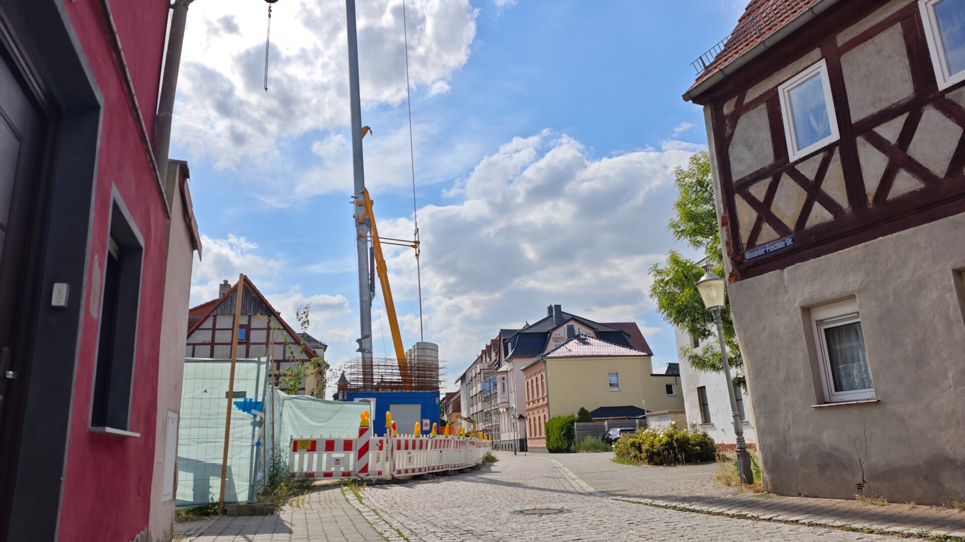 Blick auf die Baustelle am Beethovenplatz 5