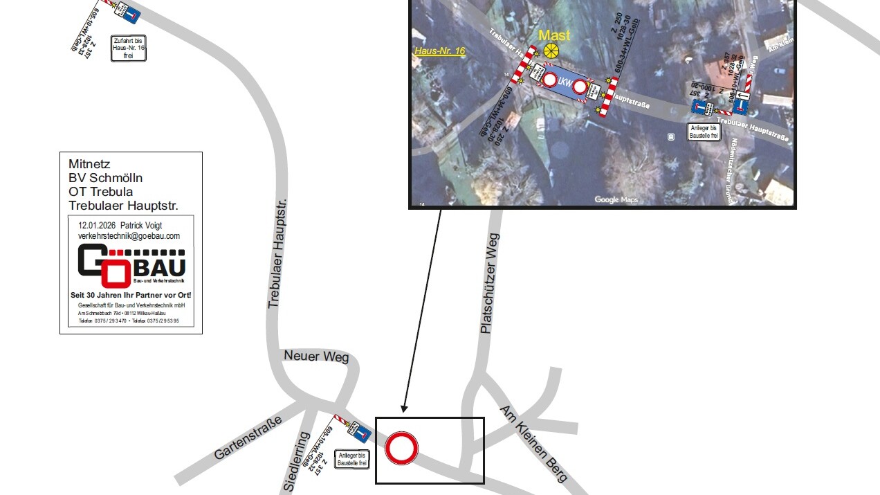 Sperrung Trebulaer Hauptstraße