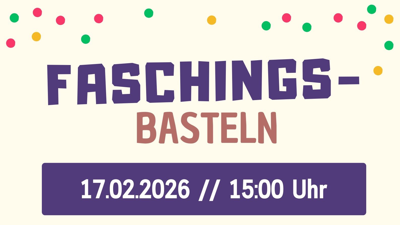 Plakat Faschingsbasteln 2026